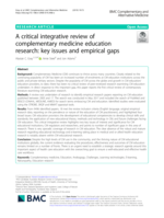 A critical integrative review of complementary medicine education research: key issues and empirical gaps