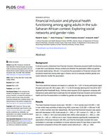 Financial inclusion and physical health functioning among aging adults in the sub-Saharan African context: Exploring social networks and gender roles