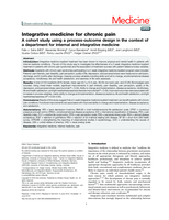 Integrative medicine for chronic pain: A cohort study using a process-outcome design in the context of a department for internal and integrative medicine