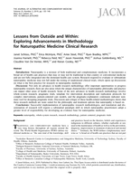 Lessons from Outside and Within: Exploring Advancements in Methodology for Naturopathic Medicine Clinical Research