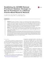 Establishing the ACORN National Practitioner Database: Strategies to Recruit Practitioners to a National Practice-Based Research Network