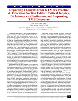 Editorial: Departing Thoughts from IJTMB's Practice & Education Section Editor: Critical Inquiry, Dichotomy vs. Continuum, and Improving TMB Discourse