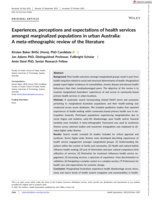 Experiences, perceptions and expectations of health services amongst marginalized populations in urban Australia: A meta-ethnographic review of the literature