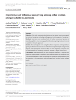 Experiences of informal caregiving among older lesbian and gay adults in Australia