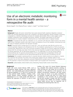 Use of an electronic metabolic monitoring form in a mental health service - a retrospective file audit