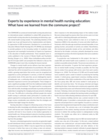 Experts by experience in mental health nursing education: What have we learned from the commune project?
