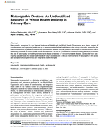 Naturopathic Doctors: An Underutilized Resource of Whole Health Delivery in Primary Care
