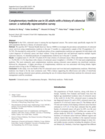 Complementary medicine use in US adults with a history of colorectal cancer: a nationally representative survey