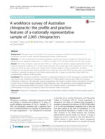 A workforce survey of Australian chiropractic: the profile and practice features of a nationally representative sample of 2,005 chiropractors