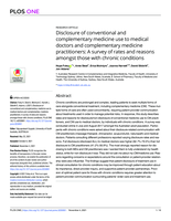 Disclosure of conventional and complementary medicine use to medical doctors and complementary medicine practitioners: A survey of rates and reasons amongst those with chronic conditions