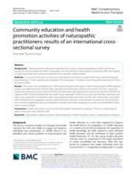 Community education and health promotion activities of naturopathic practitioners: results of an international cross-sectional survey
