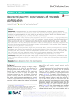 Bereaved parents' experiences of research participation
