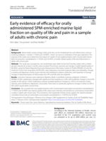 Early evidence of efficacy for orally administered SPM-enriched marine lipid fraction on quality of life and pain in a&nbsp;sample of adults with chronic pain