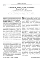 Craniosacral Therapy for the Treatment of Chronic Neck Pain: A Randomized Sham-controlled Trial