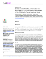 Exclusive breastfeeding continuation and associated factors among employed women in North Ethiopia: A cross-sectional study