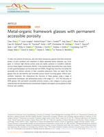 Metal-organic framework glasses with permanent accessible porosity