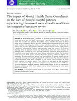 The impact of Mental Health Nurse Consultants on the care of general hospital patients experiencing concurrent mental health conditions: An integrative literature review