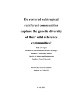 Do restored subtropical rainforest communities capture the genetic diversity of their wild reference communities?