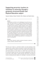 Supporting preservice teachers to transition to university through a purposely structured Health and Physical Education subject