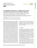 Ocean alkalinity enhancement – avoiding runaway CaCO3 precipitation during quick and hydrated lime dissolution