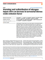 Warming and redistribution of nitrogen inputs drive an increase in terrestrial nitrous oxide emission factor