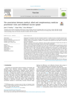 The associations between medical, allied and complementary medicine practitioner visits and childhood vaccine uptake