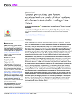 Towards personalized care: Factors associated with the quality of life of residents with dementia in Australian rural aged care homes