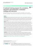 A national training program for simulation educators and technicians: evaluation strategy and outcomes