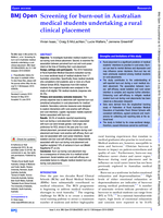 Screening for burn-out in Australian medical students undertaking a rural clinical placement