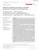 Midwives  recognition and response to maternal deterioration: a national cross-sectional study
