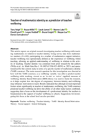 Teacher of mathematics identity as a predictor of teacher wellbeing