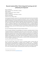 Beyond employability: Work-integrated learning and self-authorship development
