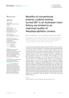 Benefits of conventional anterior codend meshes turned 90° in an Australian trawl fishery are limited to an improved quality of Neoplatycephalus conatus