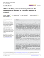 'What's she doing here?' Overcoming barriers to the implementation of Expert by Experience positions in academia