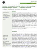 Recovery of nitrogen fertiliser by drill-sown rice crops using best management practice: a 15 N-labelled urea study