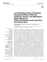 Low Resighting Rate of Entangled Humpback Whales Within the California, Oregon, and Washington Region Based on Photo-Identification and Long-Term Life History Data
