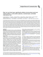 Diet, but not food type, significantly affects micronutrient and toxic metal profiles in urine and/or plasma; a randomized, controlled intervention trial