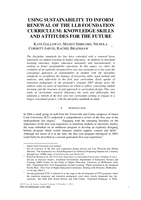 Using Sustainability to Inform Renewal of the LLB Foundation Curriculum: Knowledge Skills and Attitudes for the Future