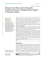 Advance Care Plans and the Potentially Conflicting Interests of Bedside Patient Agents: A Thematic Analysis