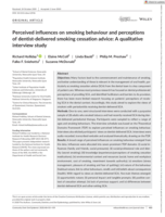 Perceived influences on smoking behaviour and perceptions of dentist‐delivered smoking cessation advice: A qualitative interview study