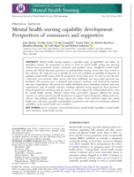 Mental health nursing capability development: Perspectives of consumers and supporters