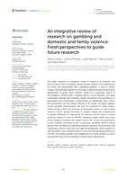 An integrative review of research on gambling and domestic and family violence: Fresh perspectives to guide future research
