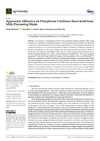 Agronomic Efficiency of Phosphorus Fertilisers Recovered from Milk Processing Waste
