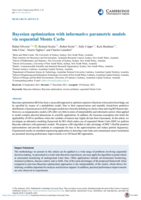 Bayesian optimization with informative parametric models via sequential Monte Carlo