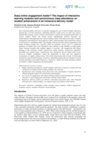 Does online engagement matter? The impact of interactive learning modules and synchronous class attendance on student achievement in an immersive delivery model