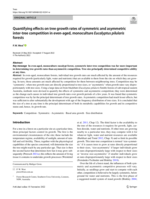 Quantifying effects on tree growth rates of symmetric and asymmetric inter-tree competition in even-aged, monoculture Eucalyptus pilularis forests