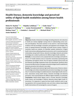 Health literacy, dementia knowledge and perceived utility of digital health modalities among future health professionals