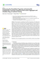 Enhancing the Durability Properties of Sustainable Geopolymer Concrete Using Recycled Coarse Aggregate and Ultrafine Slag at Ambient Curing