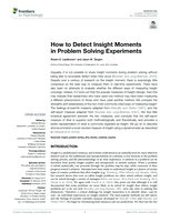 How to Detect Insight Moments in Problem Solving Experiments