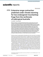 Extensive range contraction predicted under climate warming for two endangered mountaintop frogs from the rainforests of subtropical Australia